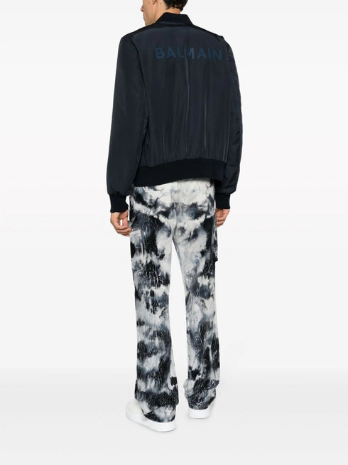 BALMAIN NYLON ZIPPED BOMBER JACKET